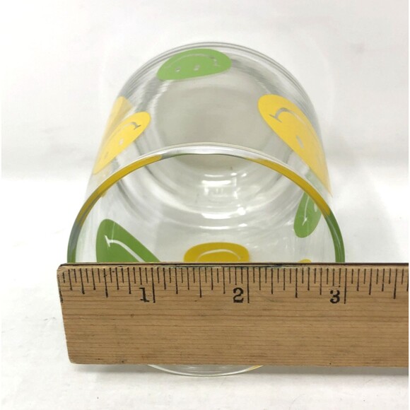 4 VTG 70s LIBBEY SMILEY FACE Stackable Glass Tumblers Green & Yellow 4 1/4" MCM - Picture 10 of 10